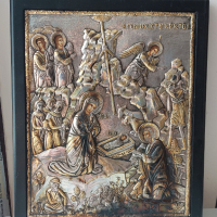 Сребърна икона"Раждането на Христос "сребро 950, снимка 1 - Икони - 44970917