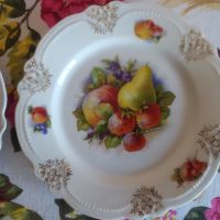 Чифт порцеланови чинии с мотиви плодове , снимка 3 - Антикварни и старинни предмети - 45190760