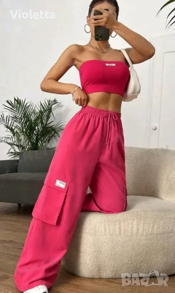 Дамски летен сет в розово, снимка 1