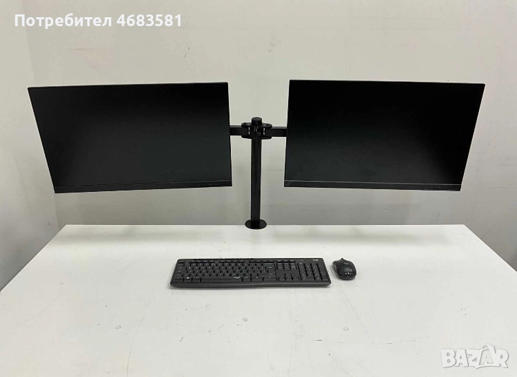 Продавам стойка с два монитора Lenovo 24” L24i-30, снимка 1