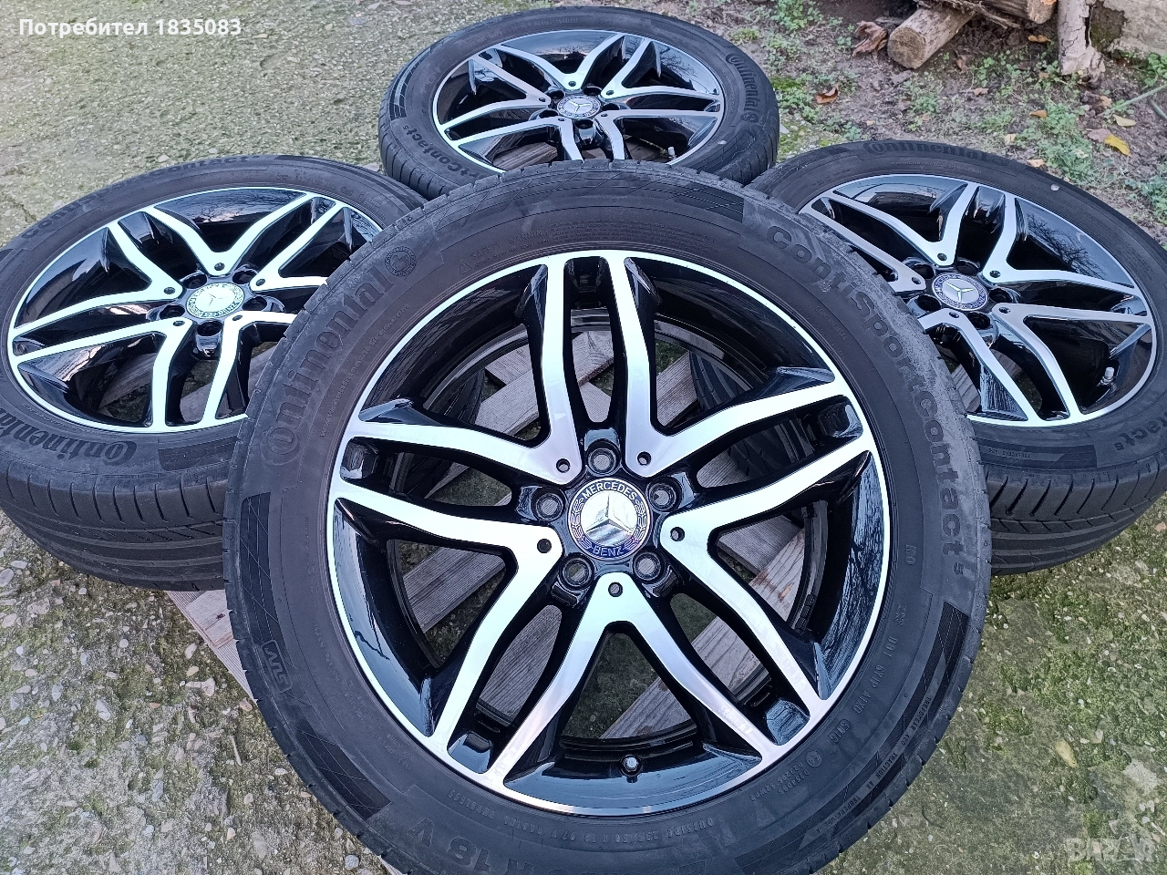 Лети джанти 18ки 5х112 Mercedes + летни гуми 235/50/18 Continental, снимка 1