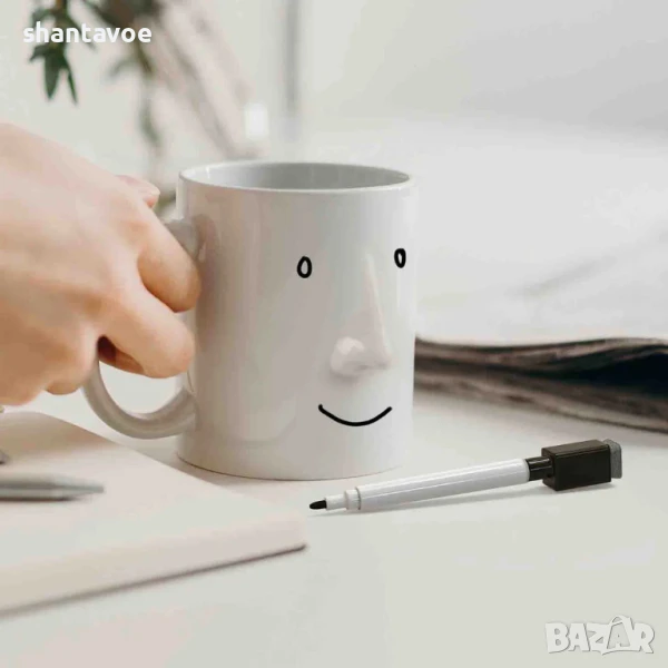 Керамична чаша с лице - изрази настроението си, снимка 1