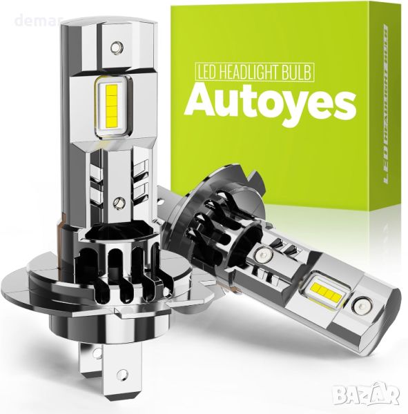 Autoyes H7 LED крушка за фарове, 22000LM Canbus без грешки, 6500K,2 бр, снимка 1