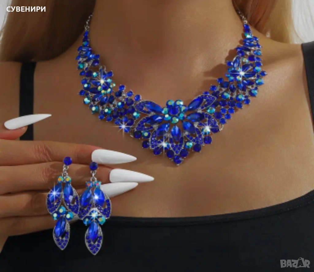 Дамско колие с обеци , снимка 1