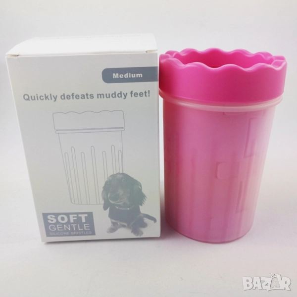 🐾🧼 Уред за почистване на лапи със силиконови ресни  , снимка 1