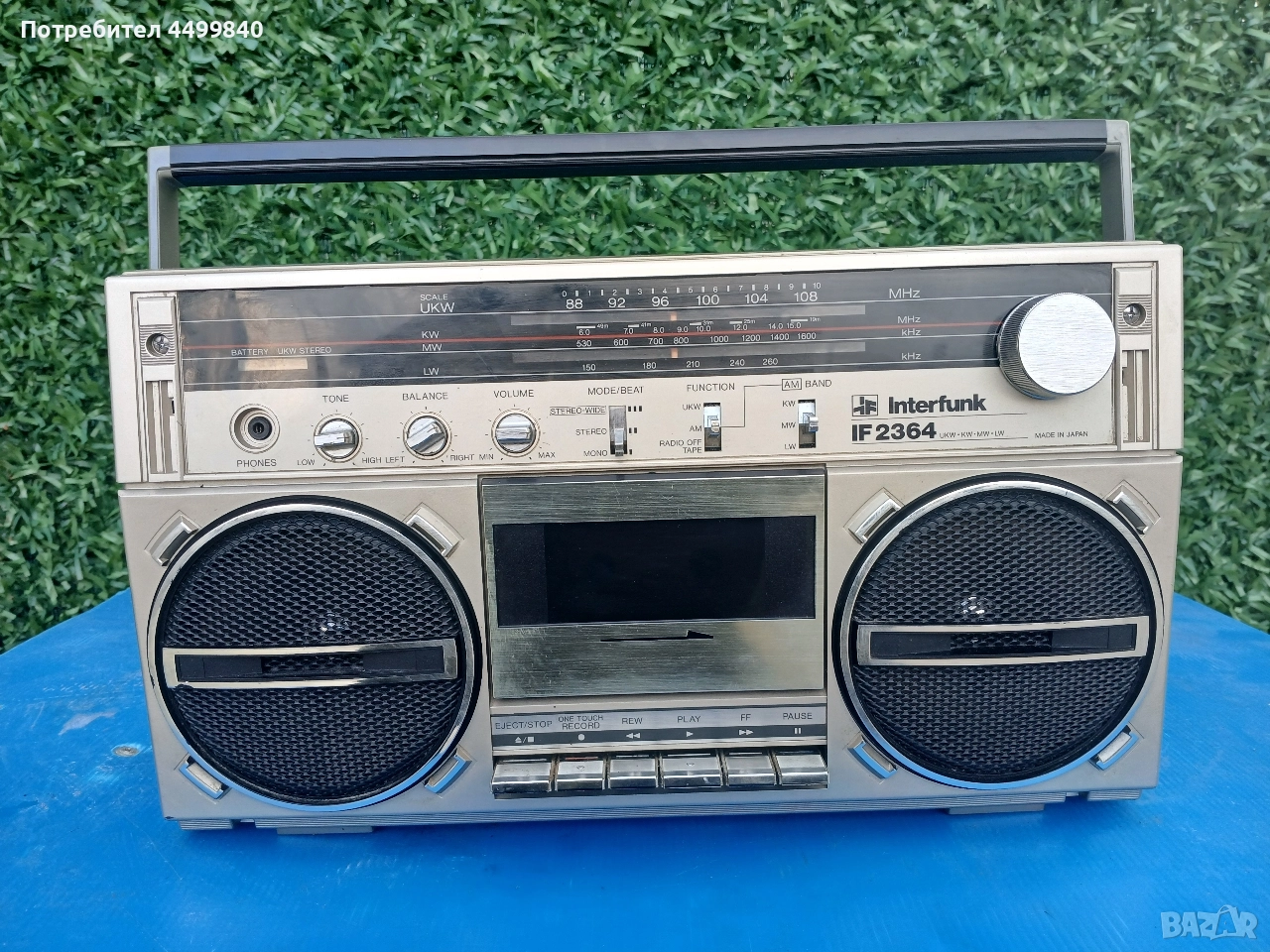 ПРОДАВАМ КАСЕТОФОН ЧИСТ ЯПОНЕЦ ( INTERFUNK IF-2364 JAPAN) , снимка 1