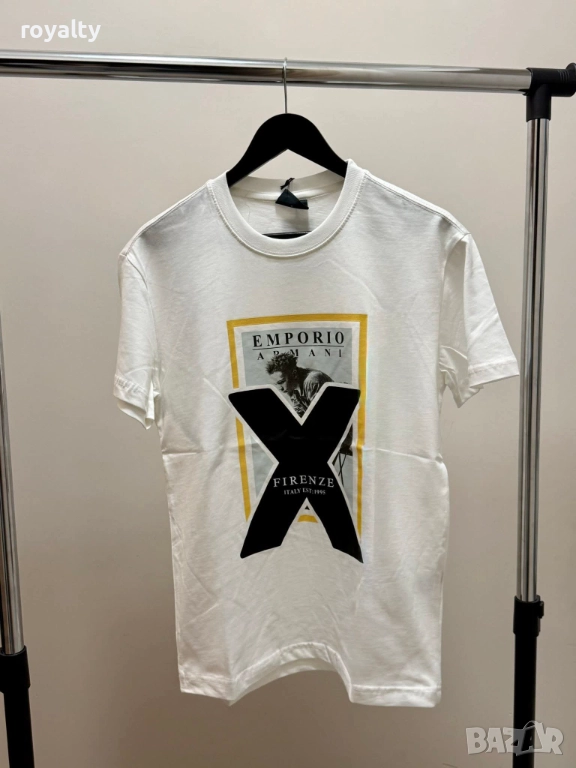 Emporio Armani Мъжка Бяла Тениска , снимка 1