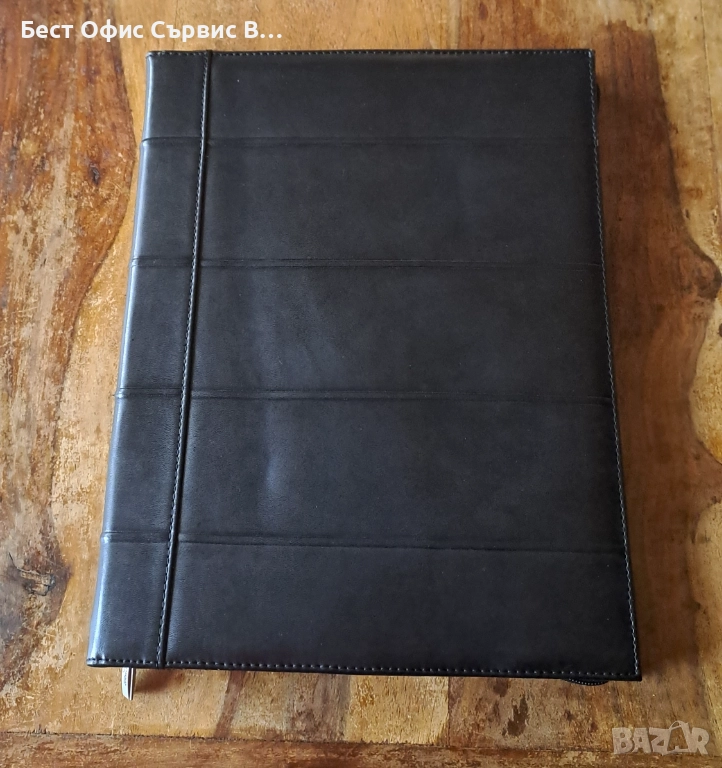 папка за документи с цип луксозна кожена черна Марксман Marksman А4, снимка 1