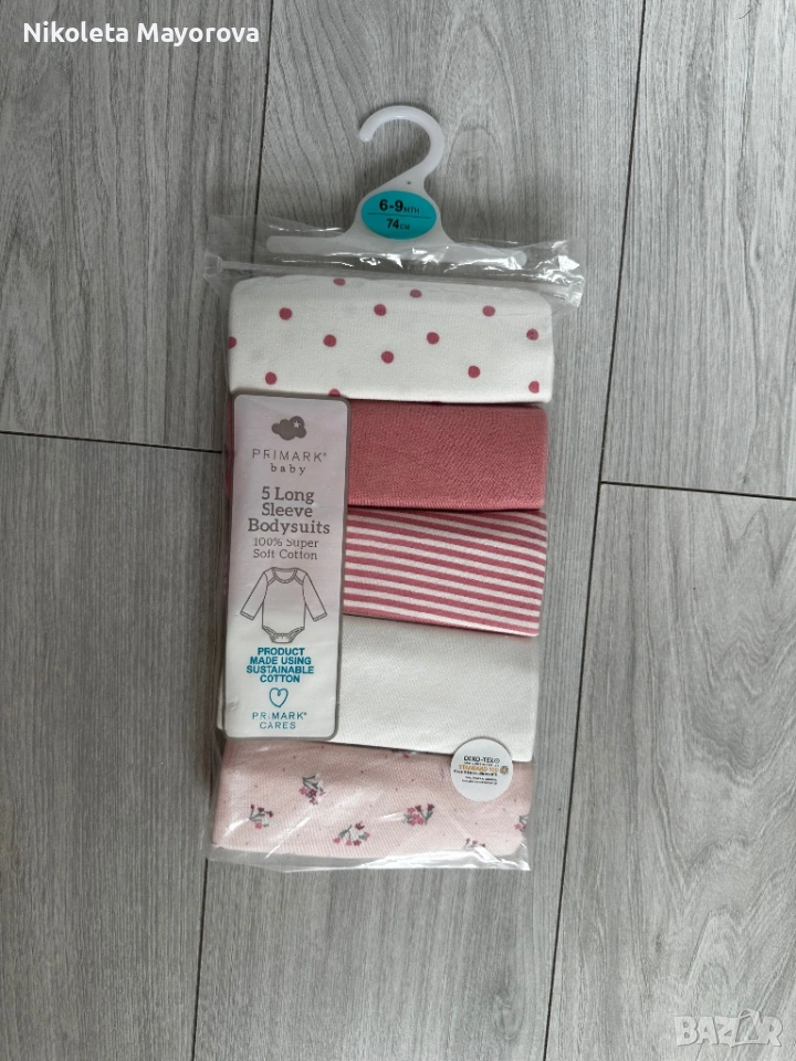 Боди с дълъг ръкав 6-9м, снимка 1
