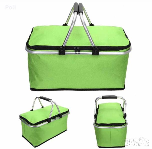 Сгъваема хладилна чанта, кошница за плаж и къмпинг с дръжки, снимка 1