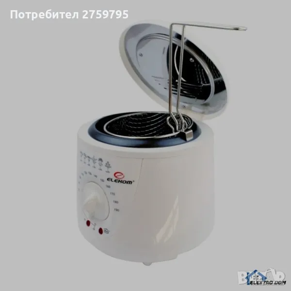 Фритюрник ЕК-803, 1,0 Литър, 950W, Кошница с дръжка, 950W

, снимка 1