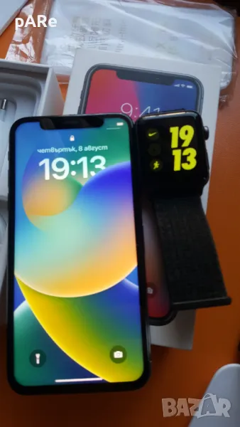 Iphone X Black + Apple Watch 3 Cellular, снимка 1