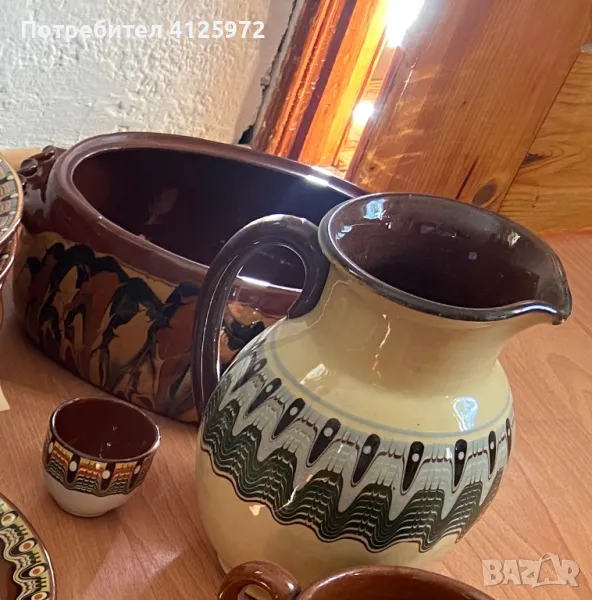 Комплект битова керамика с троянска - кана, чашка, снимка 1