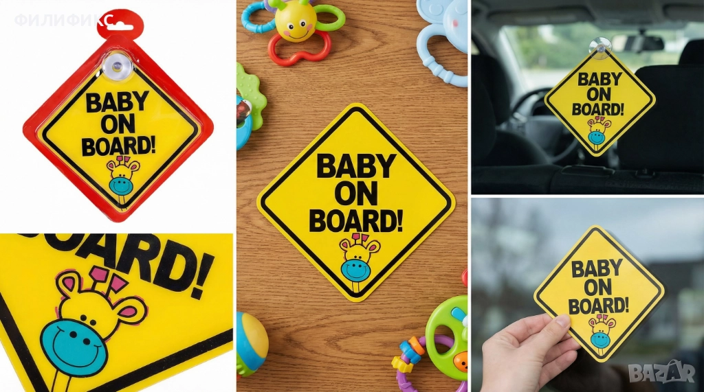 Табелка бебе в колата / baby on board, снимка 1