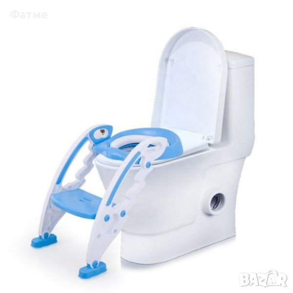 Детска седалка-адаптор за тоалетна чиния със стълба, снимка 1