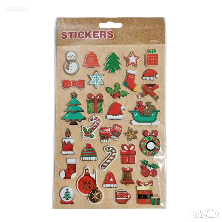 6217 Комплект коледни стикери за подаръци и декориране, снимка 1