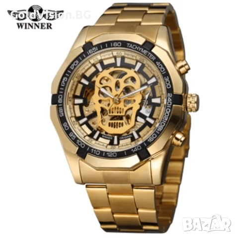 Автоматичен мъжки часовник Winner Skull GOLD