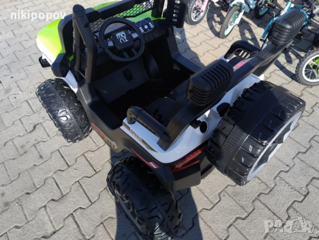 F1 Двуместен акумулаторен джип TURBO 4x4 зелен, снимка 6 - Други - 53849948