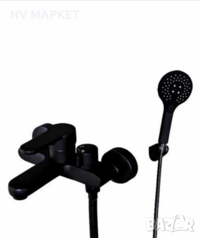 Стенен смесител за вана с ръчен душ неръждаема стомана