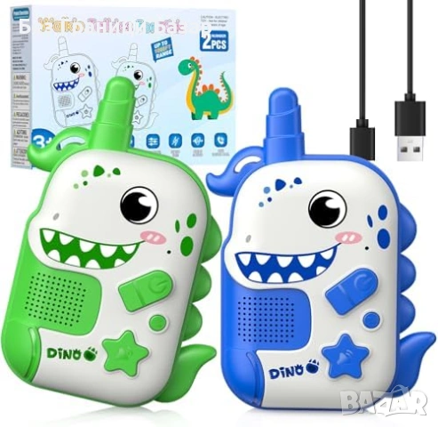 Нови Презареждащи уоки токи за деца 2 броя динозавър играчка подарък