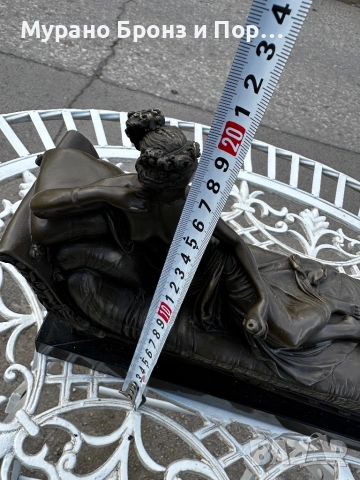 Масивна бронзова скулптура "Полин Бонапарт като Венера" (A. Canova) – 6 кг, подпис на автора, снимка 5 - Антикварни и старинни предмети - 53985612