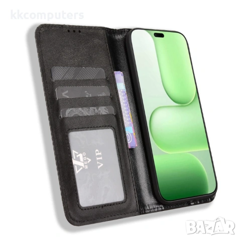 Ретро Кожен Калъф Портфейл за Honor 600 Lite 5G - Магнитен, Стойка, Слотове, 4 цвята, снимка 5 - Калъфи, кейсове - 54218834