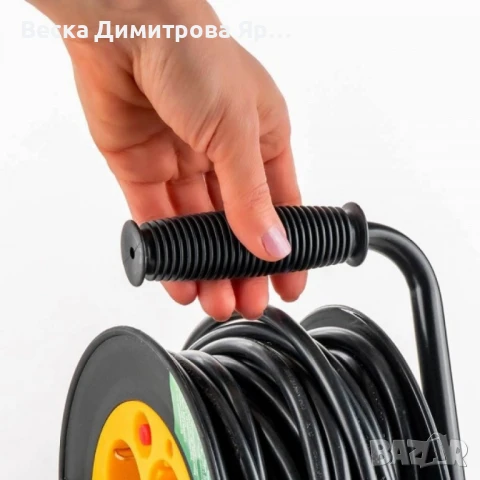 Muhler удължител с макара, 4 гнезда, дължина 15м, снимка 3 - Други стоки за дома - 51254633