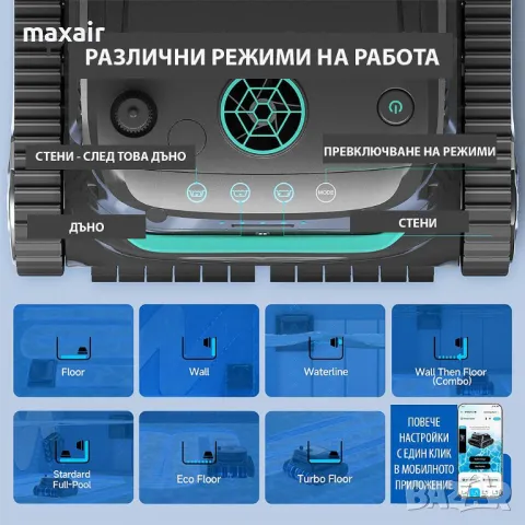 Безкабелен робот за басейни Wybot S2 * Безплатна доставка * Гаранция 2 години, снимка 7 - Други стоки за дома - 49780228