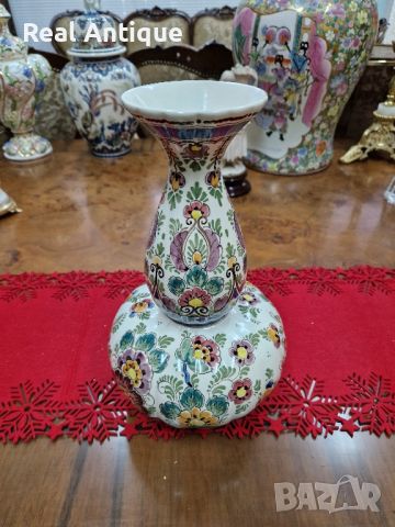 Прекрасна антикварна колекционерска холандска порцеланова ваза Delft , снимка 3 - Вази - 45649311
