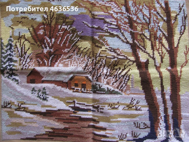 Гоблен , ръчно бродиран , пейзаж ,44х33см., снимка 2 - Гоблени - 53255511