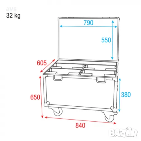 Кейс Showtec Case for 4x Stage Blinder 4 LED, снимка 3 - Други - 48832071