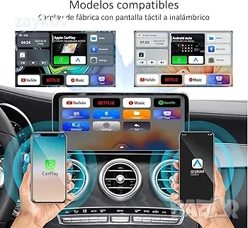 ushilife Безжичен CarPlay Android адаптер Android Auto Android 11, снимка 5 - Аксесоари и консумативи - 47764052