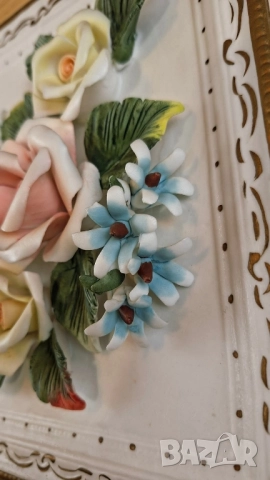 Порцеланова картина с 3D цветя, снимка 4 - Картини - 51947001