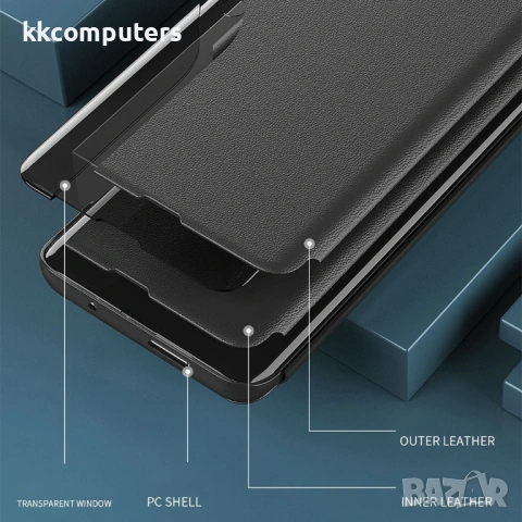 Кожен Калъф с Прозорче за Samsung Galaxy A37 5G - View Window, Стойка, 6 цвята, снимка 7 - Калъфи, кейсове - 54054936