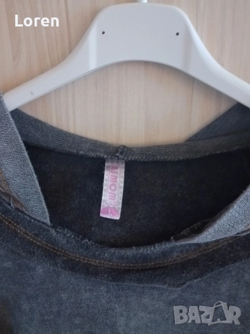 *Esmom*Блуза с тричетвърт ръкав с качулка, снимка 5 - Блузи с дълъг ръкав и пуловери - 52722777