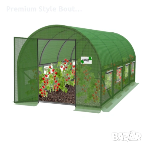 Градинска оражнерия с врата на панти - здрава и стабилна конструкция 6 х 3 х 2м, снимка 7 - Оранжерии - 53617151