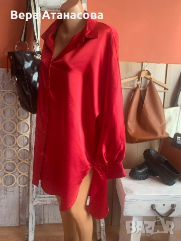 ♥️♥️♥️ Сатенена роккя/туника в свободна кройка💄, снимка 3 - Рокли - 52027219