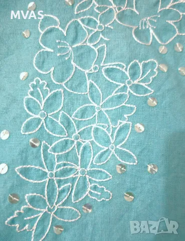 Ленено памучна светло синя пола  L размер, снимка 3 - Поли - 49755521