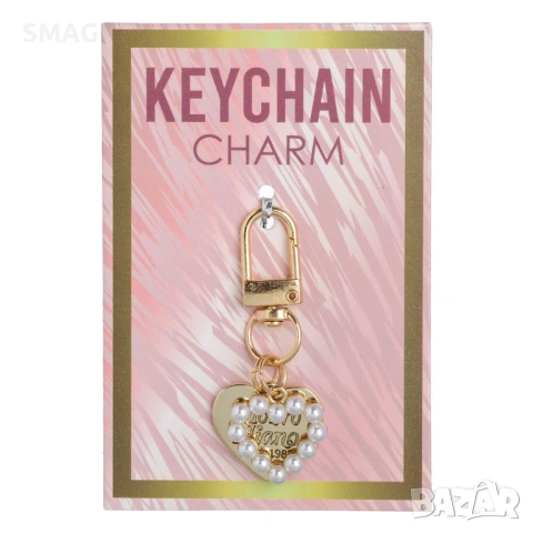 Ключодържател charm със сърца в златист цвят и бели перли_1256068, снимка 3 - Романтични подаръци - 53427475