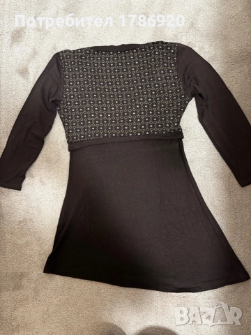 Елегантна блуза в шоколадово кафяво - размер S/M, снимка 3 - Тениски - 25095431