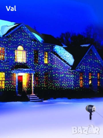 Лазерен прожектор Проектор за Коледна украса "Коледна лазерна лампа с Празнична светлина", снимка 5 - Външни лампи - 52417234