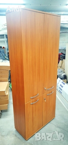 Двукрил гардероб с четири врати - Офис шкаф с рафтове 80/35/200 см, снимка 7 - Шкафове и рафтове - 53574879