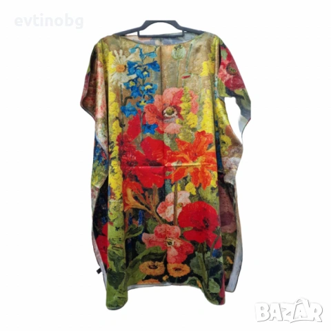 Лятна плажна туника от коприна, с артистични и морски десени, снимка 8 - Туники - 54133531