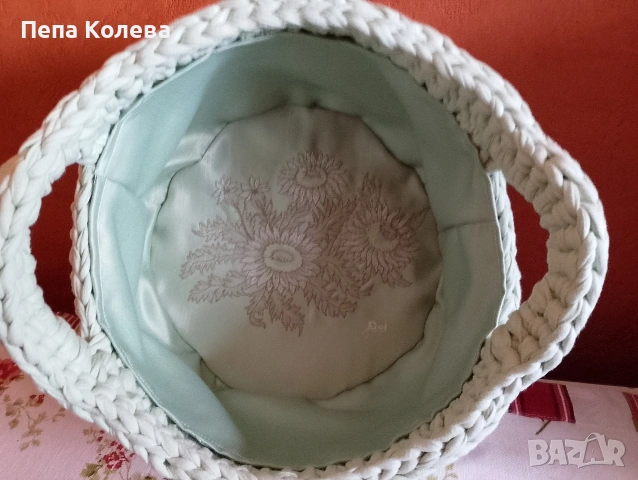 Голям панер от прежда Макарон -ръчно плетиво 