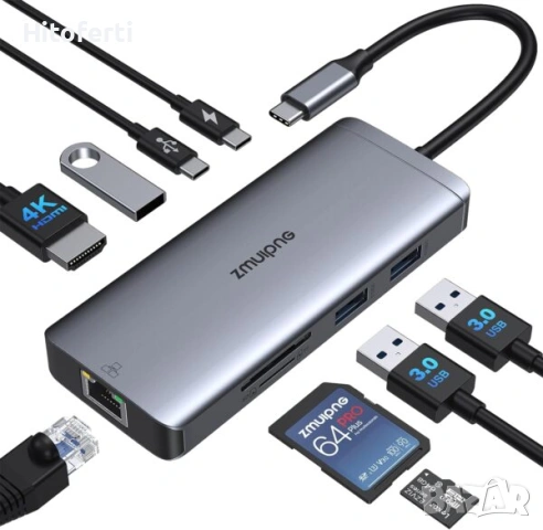  Адаптер ZMUIPNG USB C Hub Multiport ZM0501 9 в 1