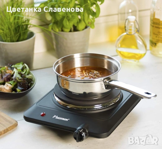 Котлон чугунен Bestron ,Ø 18 см, 1500 вата, черен, снимка 3 - Котлони - 54040777