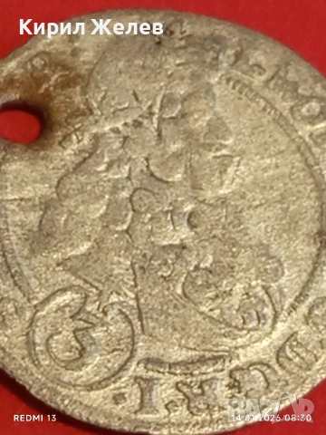 Сребърна монета 3 кройцера 1698г. Леополд първи Австрия уникат 53004, снимка 9 - Нумизматика и бонистика - 53092461