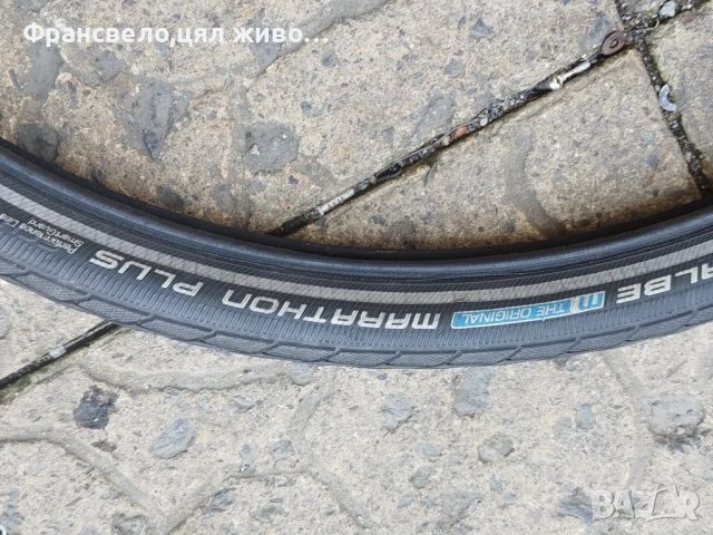 26 цола гума против пукане за велосипед колело schwalbe marathon plus , снимка 2 - Части за велосипеди - 53973375