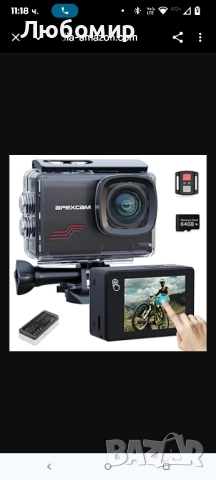 Apexcam M80 Екшън камера с 64GB карта памет 4K 60FPS 48MP WIFI 40M Ultra HD Водоустойчива 
