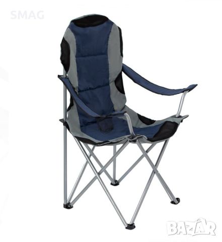 Къмпинг стол сгъваем антрацит синьо с калъф 59x59x105cm, снимка 1 - Къмпинг мебели - 46303739